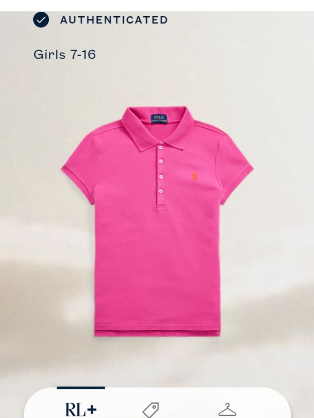 Polo by Ralph Lauren Girls' Bright Pink Polo Top with Orange Pony